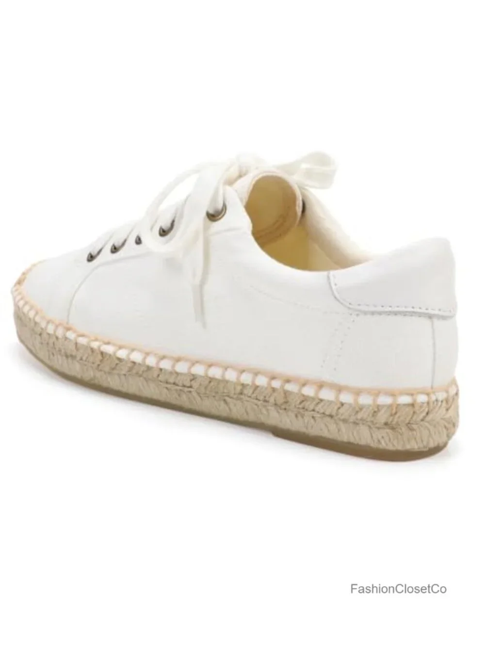 Women's Canvas Espadrilles Lace-Up Flats Jute Platform Sole